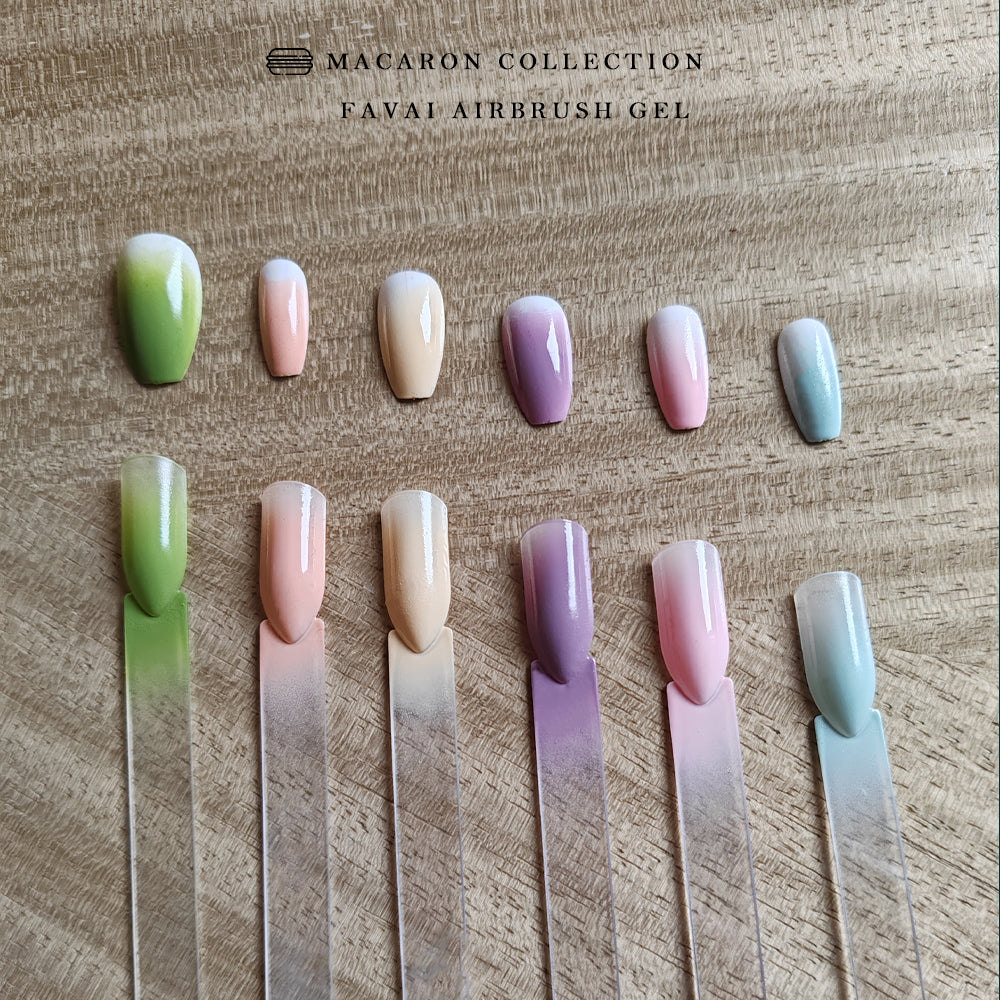 FAVAI 6 Colors Airbrush Gel Nail Polish Set - Macaron Collection (#M) 6*15ml